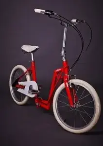 Folding 2-in-1 bike and scooter The-sliders Metro Red — compact convertible personal transport