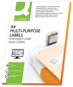 Printer labels Q-Connect KF10660 — 10.5 × 14.8 cm, 400 labels (100 sheets)