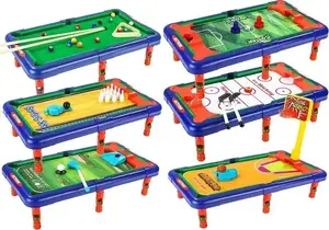Table Game 6-in-1 LEANToys 1437 — foosball, billiards, air hockey, soccer table set