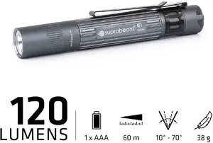 Lukturis Suprabeam Q1 mini 120 lm, kompakts LED, darbina 1x AAA