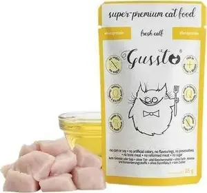 Влажный корм для кошек GUSSTO Fresh Calf 85 г — телятина в пауче, для котят и взрослых