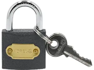 Замок навесной Vorel 77061, компактный металлический, высота 14 мм, вес 80 г, 1 шт