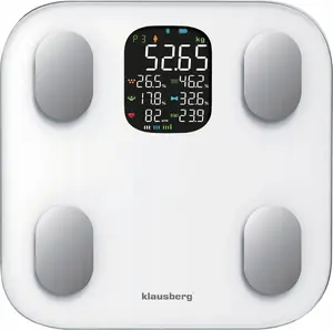 Напольные весы Klausberg KB-7855 с измерением жира и состава тела, smart BT, белые