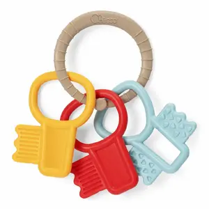 Прорезыватель CHICCO Eco+ 00063216300000, пластик, для 3–18 мес., бежевый/синий/красный/желтый