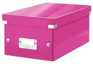 DVD uzglabāšanas kaste LEITZ Click & Store WOW, rozā, kartons, 206×325×147 mm
