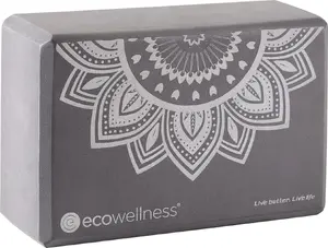 Yoga block EcoWellness QB-022 gray – foam support for poses