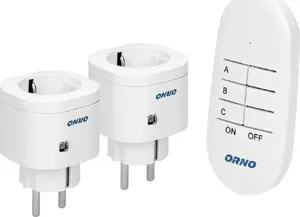 Power socket set ORNO OR-GB-439(GS) — 2x wall outlets with remote control