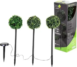 Solar Garden Lamps Set Saska Garden ZESTAW LAMP SOLARNYCH 3 KUL BUKSZPANOWYCH 27LED — 3 spherical solar lights, 27 LEDs total