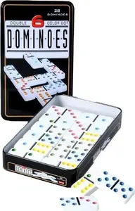Domino Double 6 set in metal box, Quint