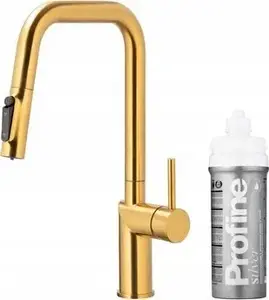 Кухонный смеситель kfa² DUERO PURE STYLE с выдвижным изливом и системой фильтрации Profine Silver S, Brushed Gold