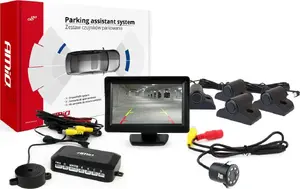 Stāvvietu sensoru komplekts Amio AMI-02726 ar 4,3" TFT displeju, HD-308-LED kameru un 4 melniem sensoriem