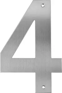 Stainless Steel House Number '4' Home It model 13018 – metal numeral for exterior mounting
