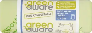 Мешки для пищевых отходов GreenAware 25 л, биоразлагаемые, 10 шт.