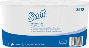 Tualetes papīrs Kimberly-Clark Scott — mazi ruļļi ar 350 loksnēm, zīmols Kimberly-Clark, modelis 8519