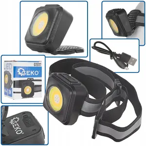 Headlamp GEKO LED COB 3W rechargeable 500mAh 500lm shockproof IP44 with reflective strip
