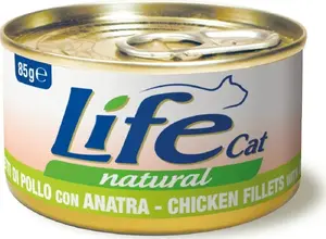 Wet Cat Food Life Pet Care LIFE CAT 85 g — Chicken and Duck Fillets, Single-Serve Can
