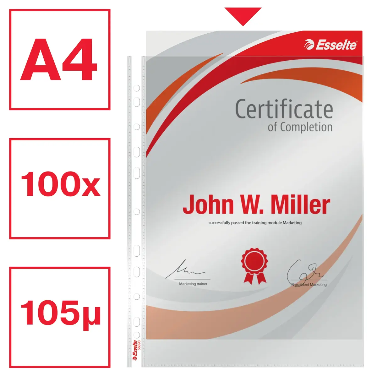 ESSELTE Pocket Heavy Duty 105µ A4 document pocket Photo 2