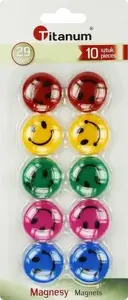 Magnetic markers for boards Titanum 29 mm set of 10 – emoticon design
