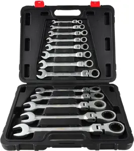 Wrench set GEKO K00105, folding ratchet wrenches 13 pcs, 8–32 mm