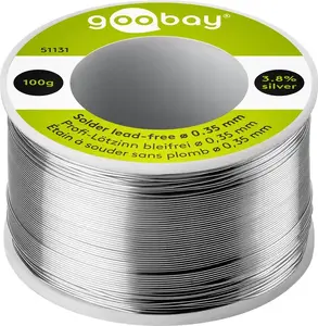 Solder Wire GOOBAY 51131 lead-free 217 °C 100 g, flux-cored