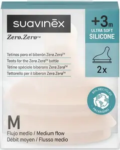 Соски для бутылочек Suavinex Zero Zero — средний поток, 2 шт.