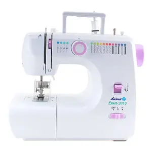 Sewing machine Łucznik LENA 2019 — semi-automatic electric, 24 W, 230 V, pink/white, 320×140×275 mm