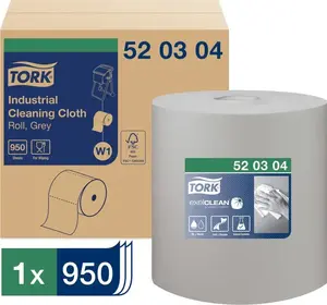 Wiping Roll Tork industrial nonwoven cleaning cloth, grey, 361 m, MPN 520304