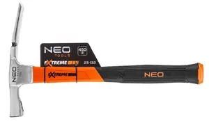 Āmurs NEO tools 25-133 — stikla šķiedras rokturis, galvas svars 600 g, kopējais svars 818 g, garums 337 mm