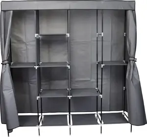 Textile Wardrobe Saska Garden GARDEROBA 168x45x172 cm Dark Gray