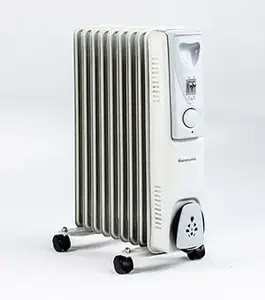 Oil electric space heater Ravanson OH-09, 2000 W, indoor floor heater, grey