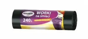 Trash Bags Grosik GR LD 240 L 10 pcs – heavy-duty 240L refuse sacks