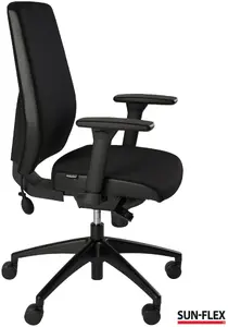 Office chair SUNFLEX HB Onyx Black, ergonomic high-back model, brand SUNFLEX