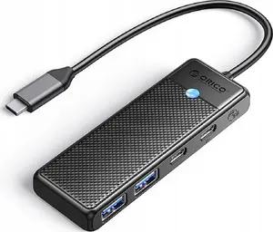 USB Hub ORICO 4-port USB-C 3.0 PD100W input, 2× USB-A 3.0 + USB-C 3.0 output, 0.15 m cable, black