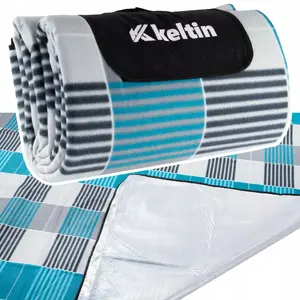 Пляжное покрывало Keltin 200×200 см с изоляцией, серо-голубое