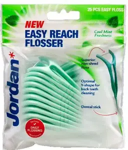 Dental floss picks and toothpicks 2-in-1 Jordan Easy Reach Flosser 25 pcs