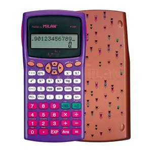 Desktop Scientific Calculator Milan M240 — 12‑digit, 2‑line LCD, Battery/Solar, Copper/Purple