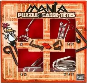Набор металлических головоломок G3 4 шт Puzzle Mania красный — металлические разборные пазлы
