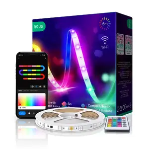 Светодиодная умная лента Nous 5 м Wi‑Fi, многоцветная, 12 В, ширина 1.2 см, кабель 1.2 м