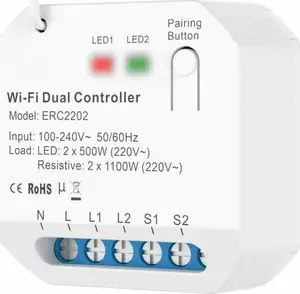 Wireless RF 433 MHz Dual Relay Module ART SH-MORF-2, 2-channel remote relay switch