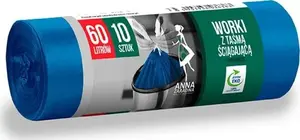 Trash Bags with Drawstring Anna Zaradna 60 L, Super Strong, Pack of 10