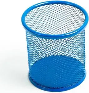 Pen holder mesh Leviatan model 196977 navy - desk organizer, metal mesh cup
