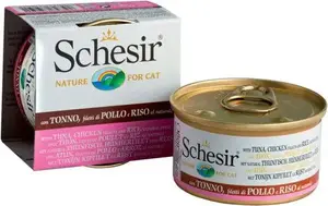 Влажный корм для кошек Schesir SCHESIR KOT 85 г: тунец, курица и рис