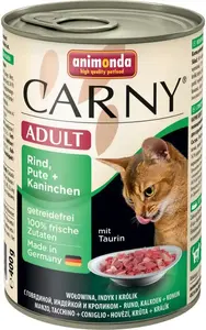 Влажный корм для кошек animonda CARNY 400 г — говядина, индейка и кролик