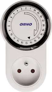 Mechanical timer switch ORNO OR-PRE-443 — ORNO mechanical time programmer, analogue daily schedule