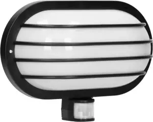 Outdoor wall light ORNO LASO LF-2/B with motion sensor 180°, 1x60W E27, IP44, plastic, black