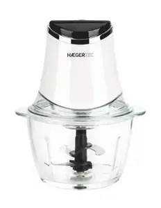 Electric food chopper CANYON CH-30W.007A — 1.2 L glass bowl, 300 W, stainless steel blades, black/transparent/white