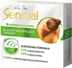 Wax facial hair removal strips Joanna Sensual for strong hairs, 16 pcs