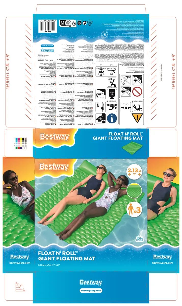 Bestway Float 'N Roll Giant матрас 2,13x1,7 м Photo 16