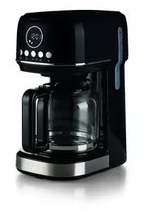 Drip coffee maker ARIETE 1396 Moderna — 15-cup, 1.5 L water tank, 900 W, LCD, heating base, removable washable filter, black