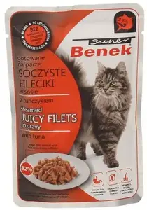 Консервы для кошек пауч super benek Филе в соусе с тунцом 85 г